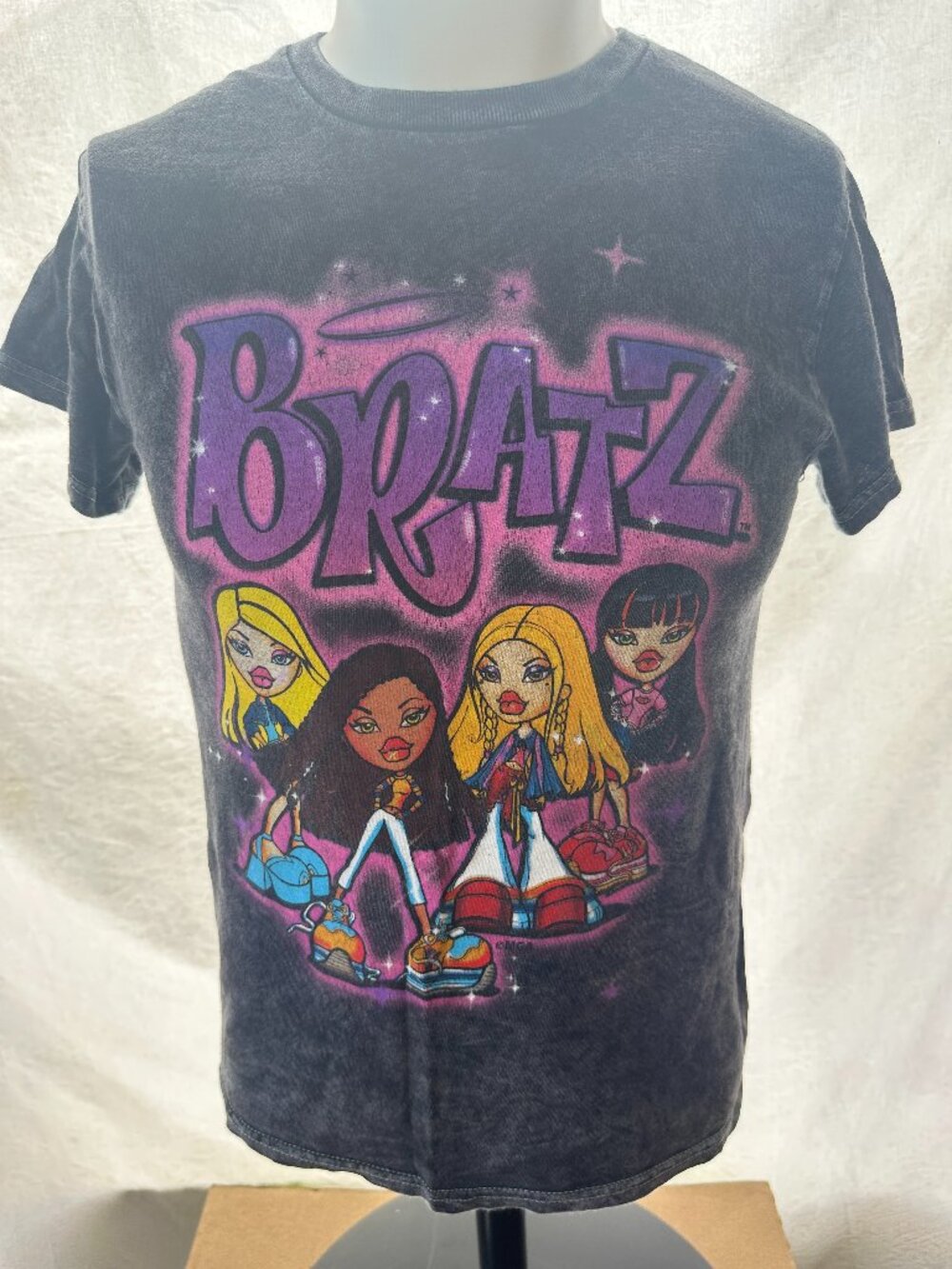 Bratz Yasmin Cloe Jade Sasha Meygan Men's Tye Dye Black Shirt Small Mad Engine